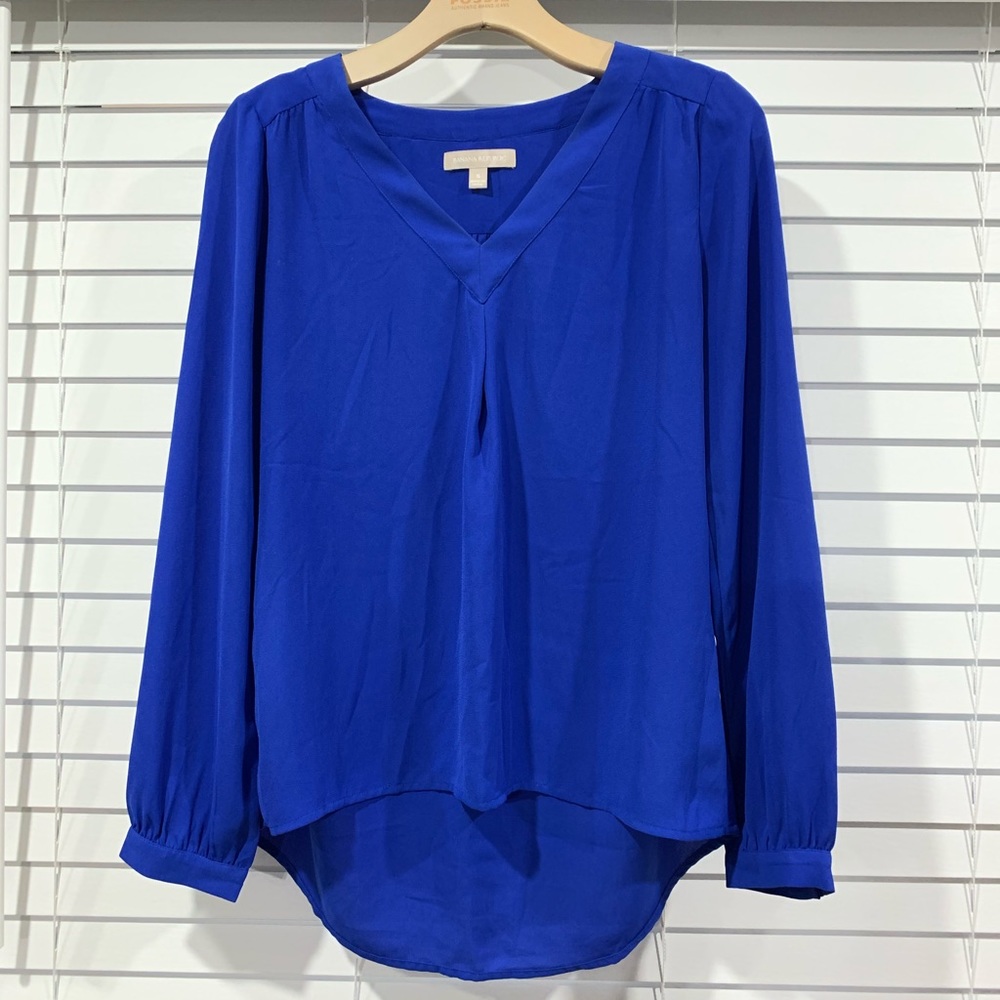 Banana Republic, Royal Blue High-Low Blouse - S